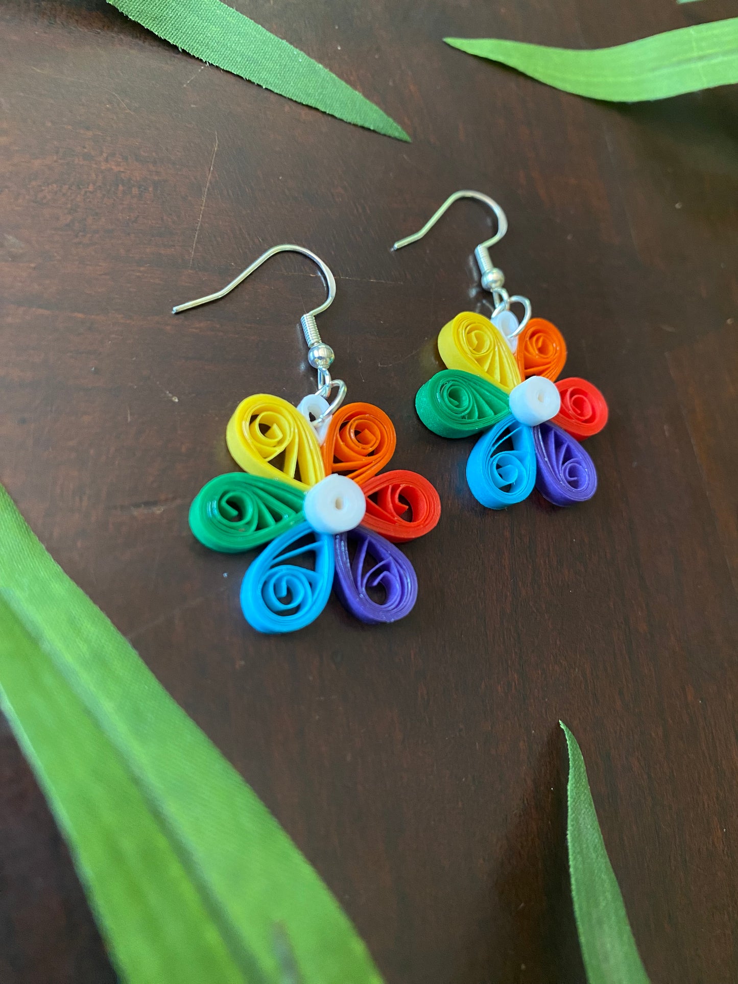 Rainbow Flower Earrings