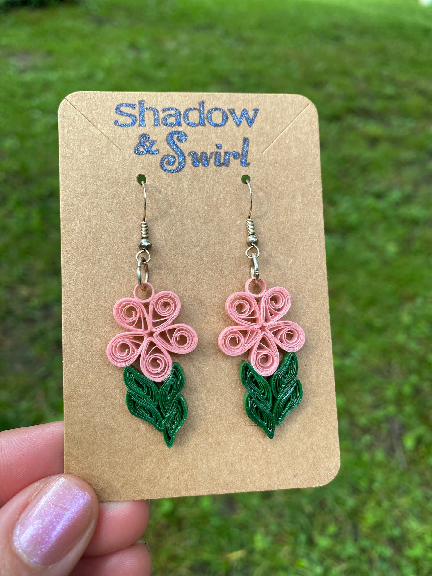 Pink Floral Earrings