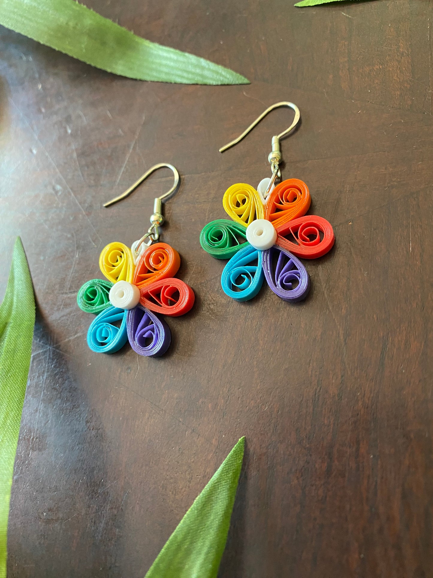 Rainbow Flower Earrings