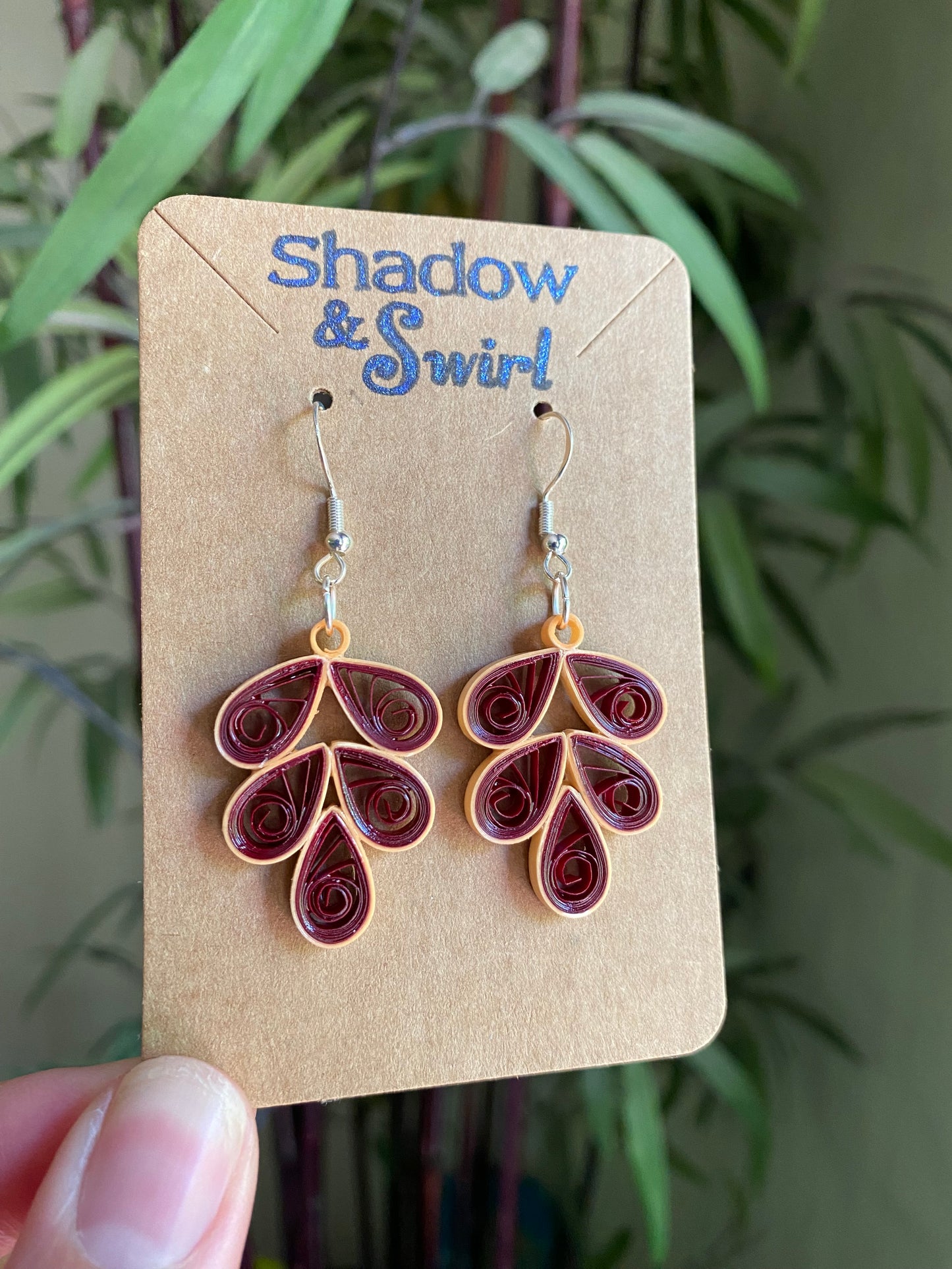 Quilled teardrop earrings