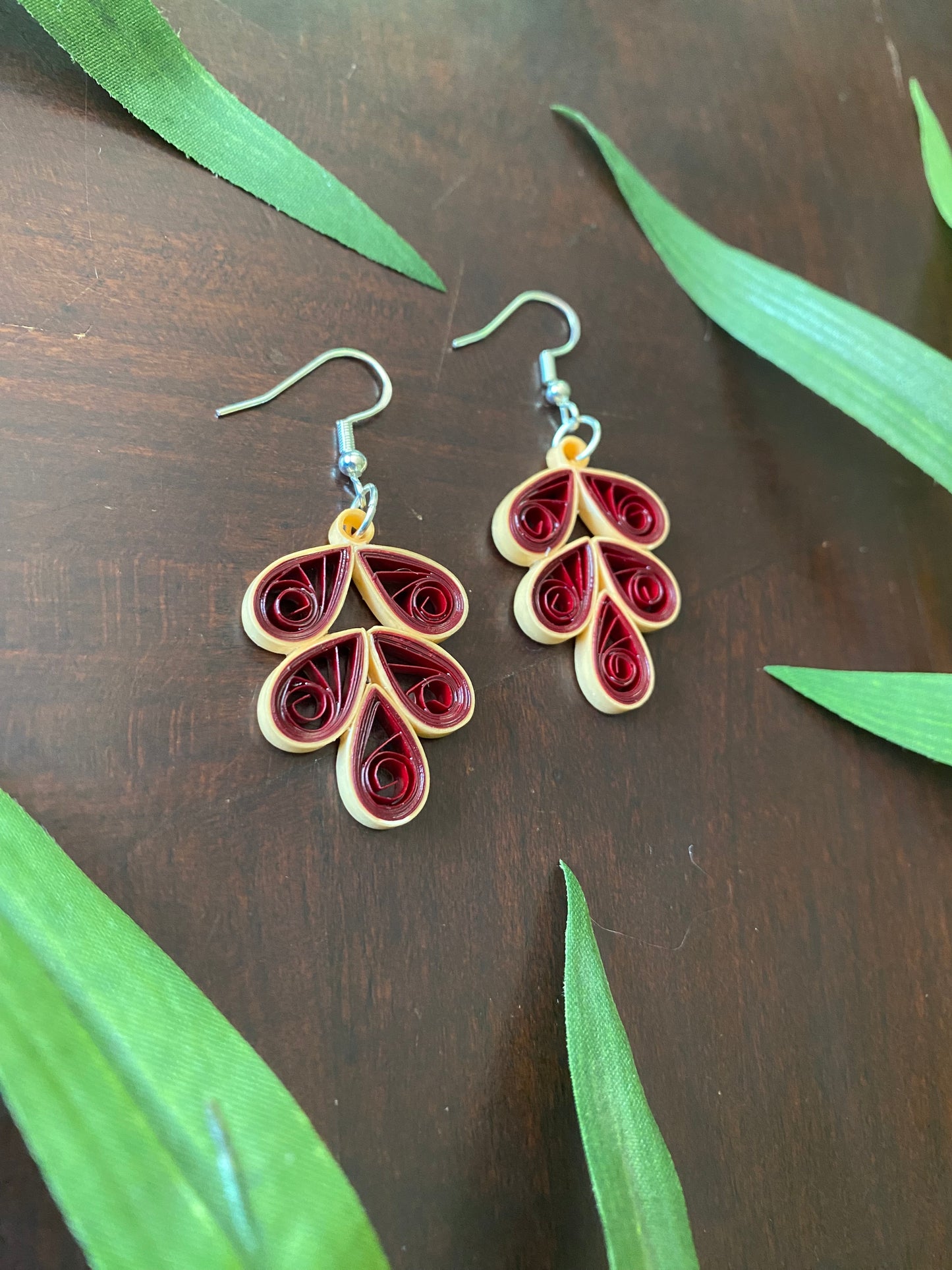 Quilled teardrop earrings