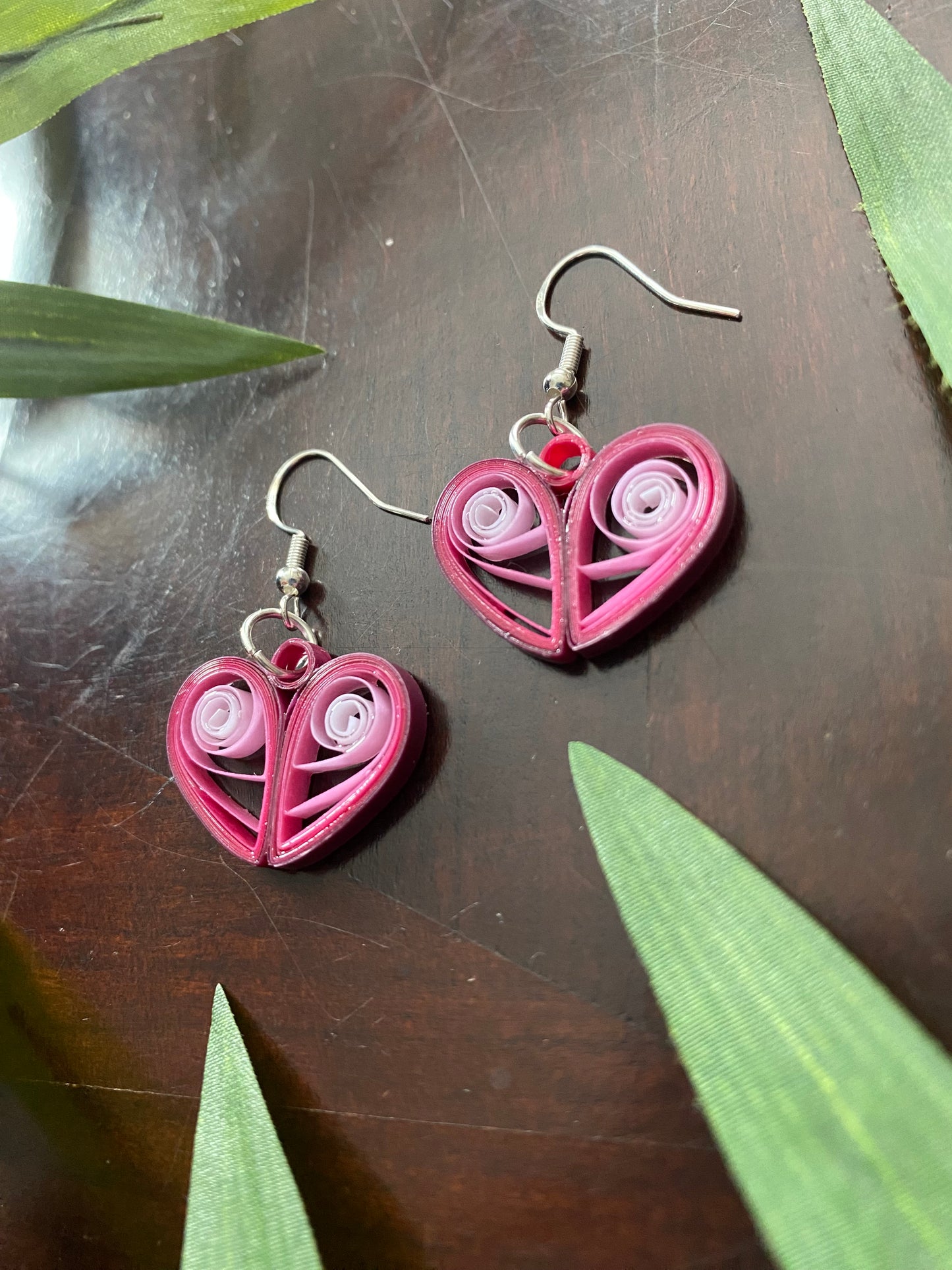 Pink Heart Earrings