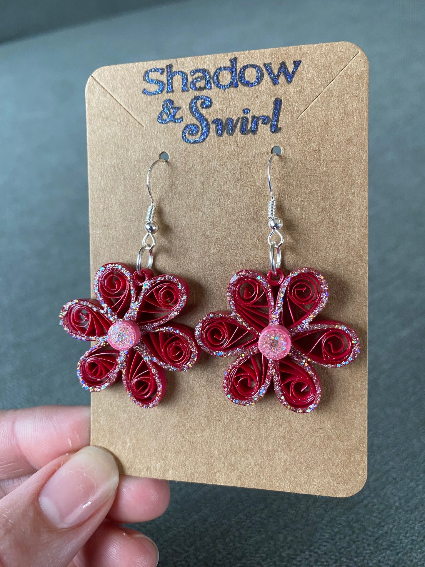 Pink Floral Earrings