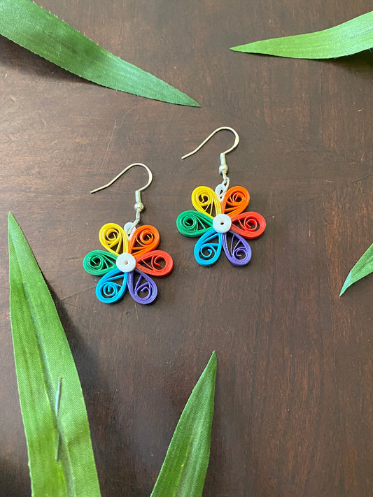 Rainbow Flower Earrings