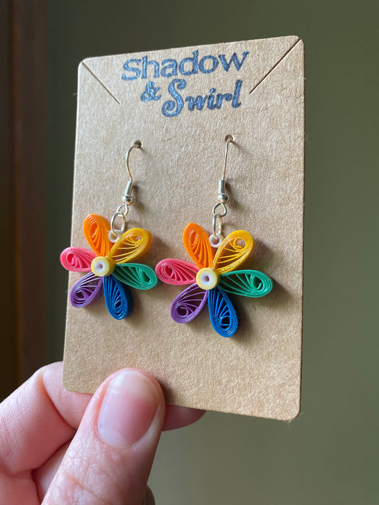 Rainbow Flower Earrings
