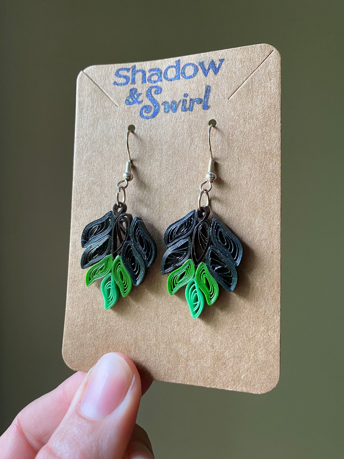 Green Leaf Earrings