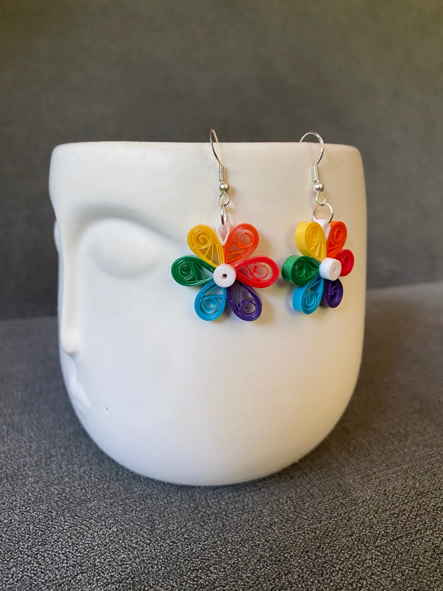 Rainbow Flower Earrings