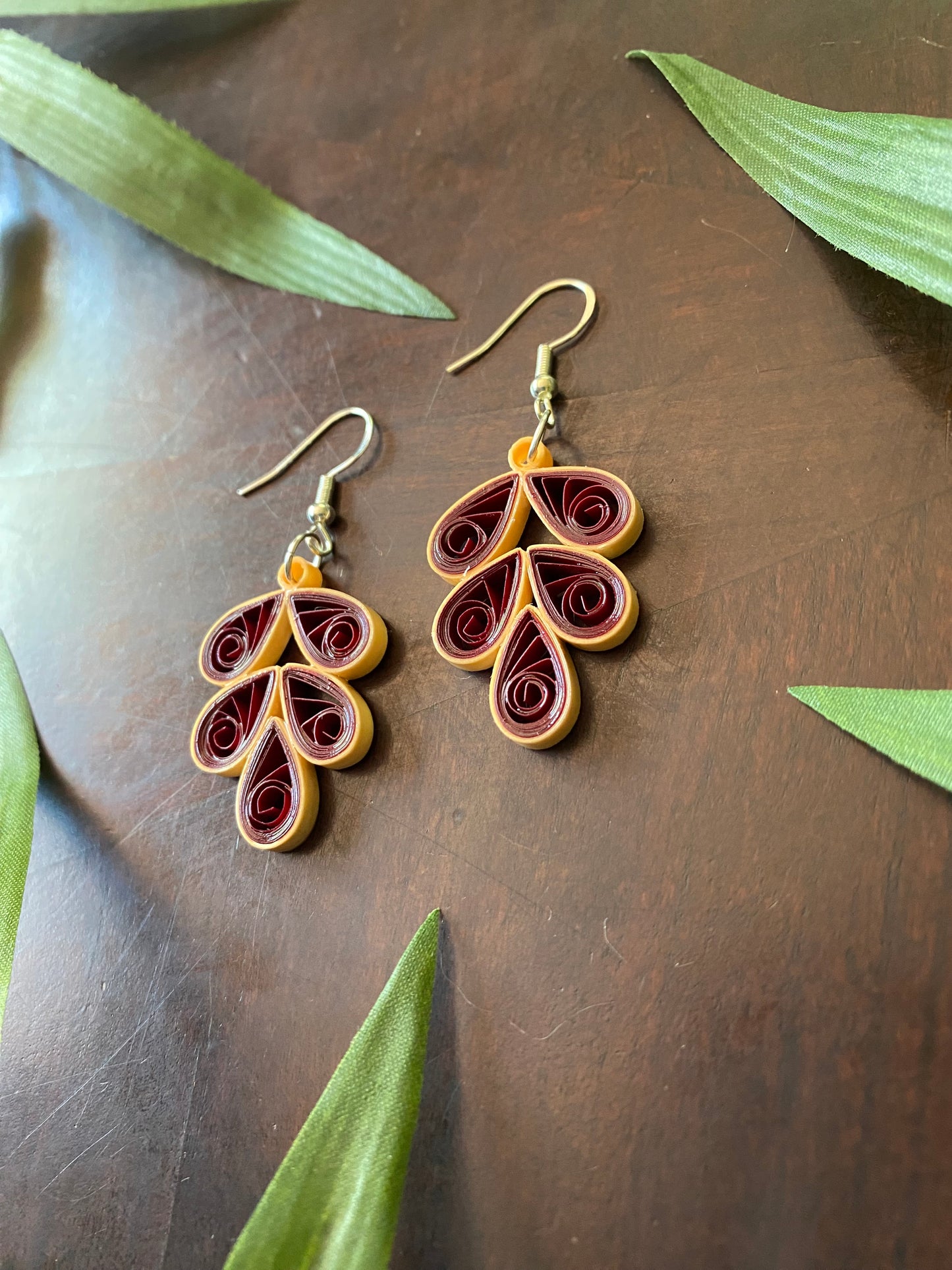 Quilled teardrop earrings